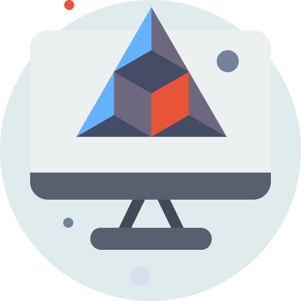 Icône triangle en 3D